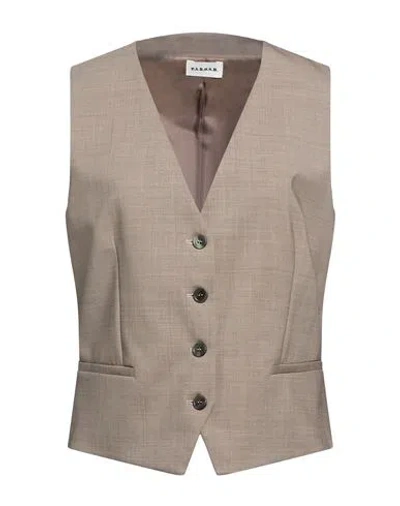 P.a.r.o.s.h P. A.r. O.s. H. Woman Tailored Vest Taupe Size L Virgin Wool, Elastane In Gray