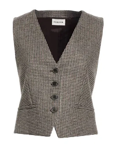 P.a.r.o.s.h P. A.r. O.s. H. Woman Tailored Vest Taupe Size L Wool, Polyester, Viscose In Brown
