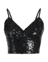 P.a.r.o.s.h Sequin-embellished Cropped Top In Black