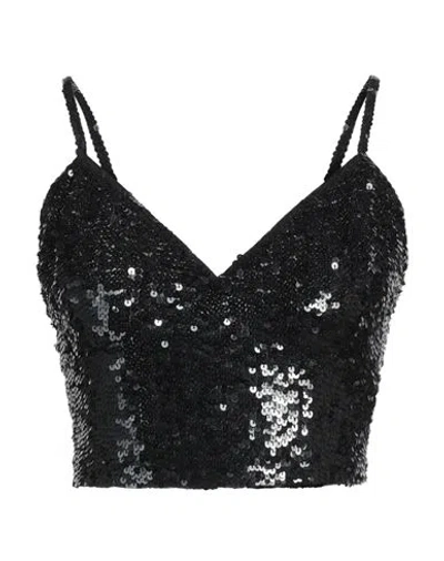 P.a.r.o.s.h Sequin-embellished Cropped Top In Black