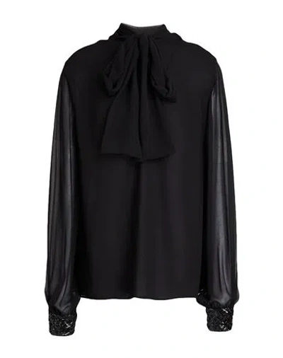 P.A.R.O.S.H P. A.R. O.S. H. WOMAN TOP BLACK SIZE M POLYESTER, PVC - POLYVINYL CHLORIDE, GLASS
