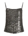 P.a.r.o.s.h P. A.r. O.s. H. Woman Top Charcoal Size M Viscose, Pvc - Polyvinyl Chloride In Gray