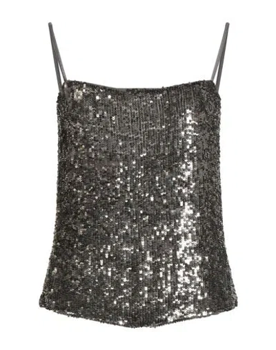P.a.r.o.s.h P. A.r. O.s. H. Woman Top Charcoal Size M Viscose, Pvc - Polyvinyl Chloride In Gray