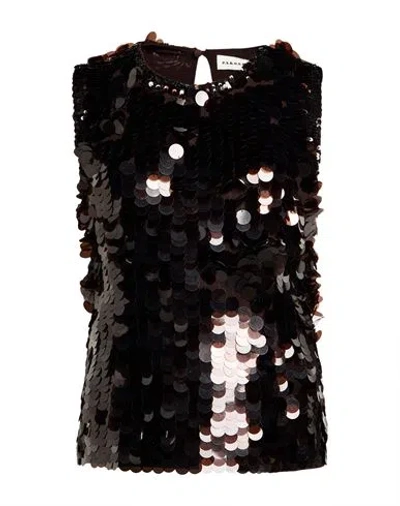 P.A.R.O.S.H P. A.R. O.S. H. WOMAN TOP DARK BROWN SIZE S POLYAMIDE, ELASTANE, PVA - POLYVINYL ALCOHOL, PVC - POLY