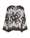 P.a.r.o.s.h Black V-neck Floral Shirt In Black