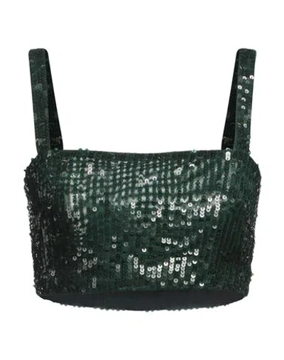 P.a.r.o.s.h P. A.r. O.s. H. Woman Top Dark Green Size M Polyamide, Elastane, Pvc - Polyvinyl Chloride