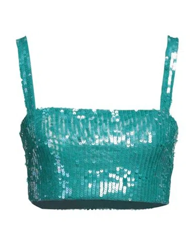 P.a.r.o.s.h P. A.r. O.s. H. Woman Top Emerald Green Size M Polyamide, Elastane, Pvc - Polyvinyl Chloride