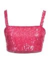 P.a.r.o.s.h P. A.r. O.s. H. Woman Top Fuchsia Size M Polyamide, Elastane, Pvc - Polyvinyl Chloride In Pink