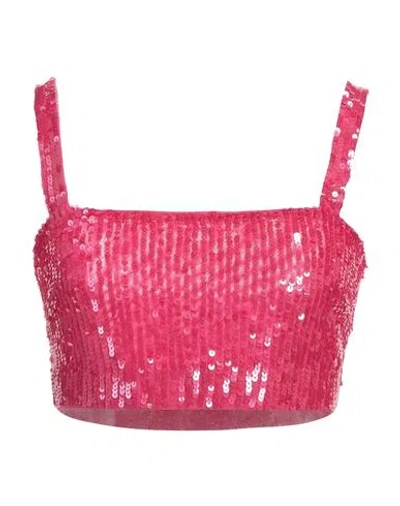 P.a.r.o.s.h P. A.r. O.s. H. Woman Top Fuchsia Size M Polyamide, Elastane, Pvc - Polyvinyl Chloride In Pink