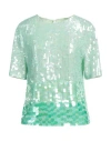 P.a.r.o.s.h Sequined Gradient Top Keyhole Back In Green