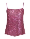 P.a.r.o.s.h P. A.r. O.s. H. Woman Top Magenta Size L Viscose, Pvc - Polyvinyl Chloride In Pink