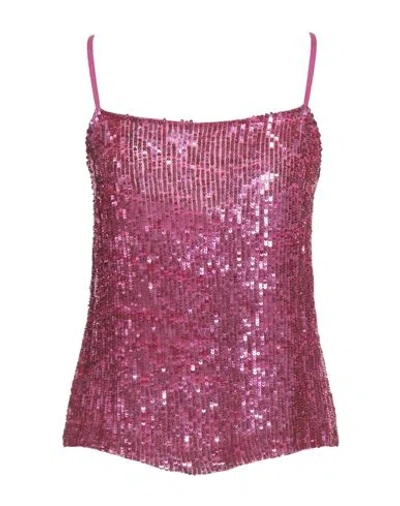 P.a.r.o.s.h P. A.r. O.s. H. Woman Top Magenta Size L Viscose, Pvc - Polyvinyl Chloride In Pink