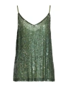 P.a.r.o.s.h P. A.r. O.s. H. Woman Top Military Green Size L Viscose, Pvc - Polyvinyl Chloride In Green