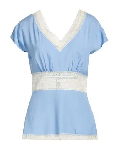 P.a.r.o.s.h P. A.r. O.s. H. Woman Top Sky Blue Size L Silk, Elastane, Polyamide