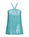 P.a.r.o.s.h P. A.r. O.s. H. Woman Top Turquoise Size M Viscose In Blue