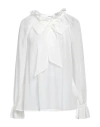 P.a.r.o.s.h Ruffled Neck-tie Blouse In White
