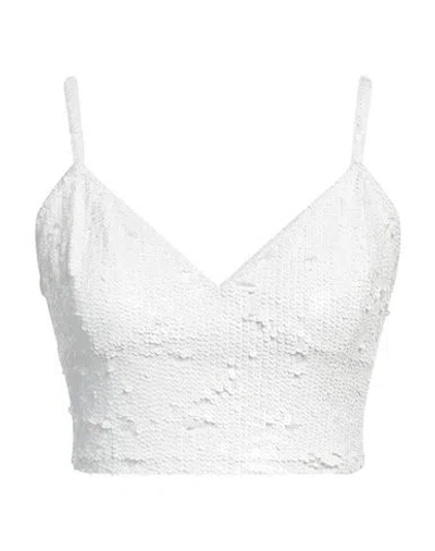 P.a.r.o.s.h Sequin-embellished Cropped Top In White