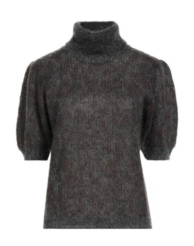 P.a.r.o.s.h P. A.r. O.s. H. Woman Turtleneck Charcoal Size Xl Mohair Wool, Polyamide, Wool In Gray