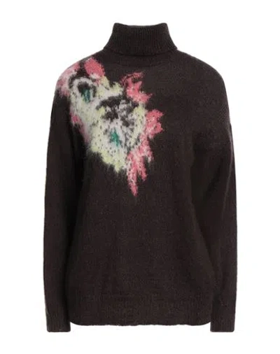 P.a.r.o.s.h P. A.r. O.s. H. Woman Turtleneck Dark Brown Size L Mohair Wool, Polyamide, Wool