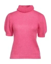 P.a.r.o.s.h P. A.r. O.s. H. Woman Turtleneck Fuchsia Size Xs Mohair Wool, Polyamide, Wool In Pink