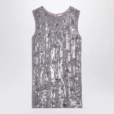 P.A.R.O.S.H P. A.R. O.S. H. WOMEN'S MÉLANGE MINI DRESS WITH MICRO SEQUINS