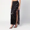 P.a.r.o.s.h P. A.r. O.s. H. Sequinned Long Skirt With Split In Black