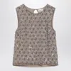 P.a.r.o.s.h Parosh Teardrop Closure Sleeveless Top With Sequined Embroidery