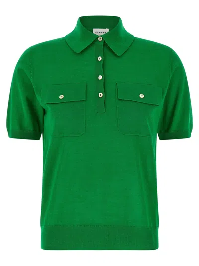 P.a.r.o.s.h P. A.r. O.s. H. Wool Polo Women's Shirt In Green