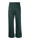 P.a.r.o.s.h Turn-up Cuffs Straight-leg Jeans In Dark Green