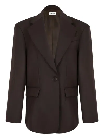P.a.r.o.s.h Padded-shoulder Blazer In Brown