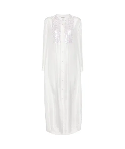 P.a.r.o.s.h Paillette-embellished Shirt Dress In White