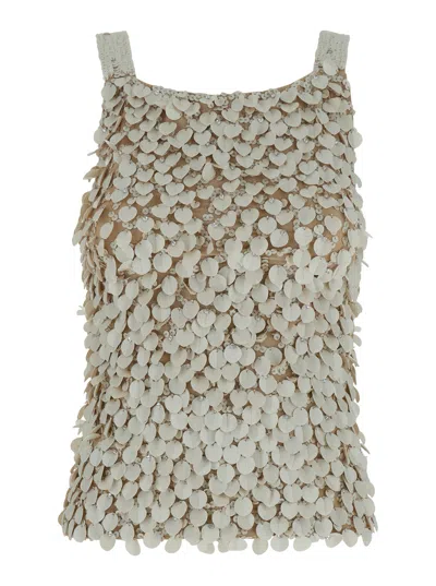 P.a.r.o.s.h . Paillette-embellished Tank Top In Brown