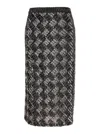 P.a.r.o.s.h Diamond-pattern Sequinned Skirt In Black