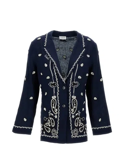 P.a.r.o.s.h Paisley-embroidered Blazer In Blue