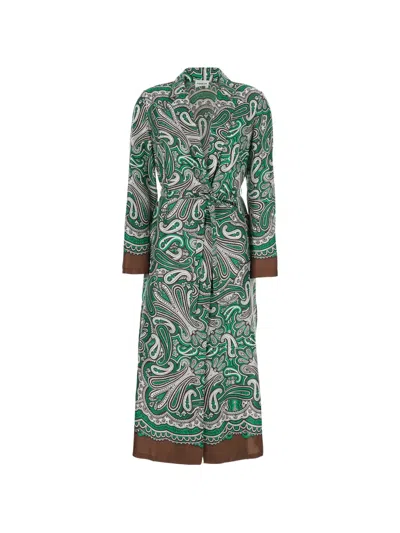 P.a.r.o.s.h Paisley-pattern Midi Dress In Green