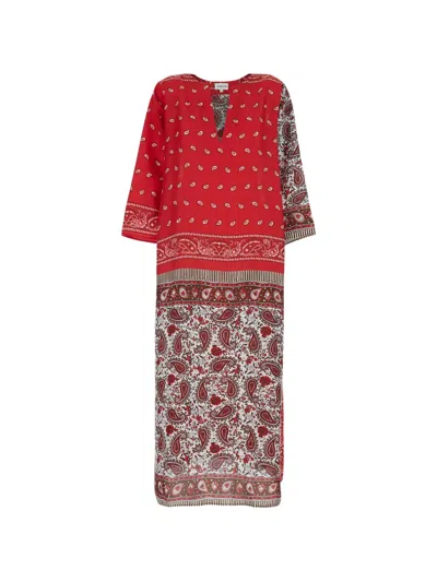 P.a.r.o.s.h Paisley-pattern V-neck Midi Dress In Multi