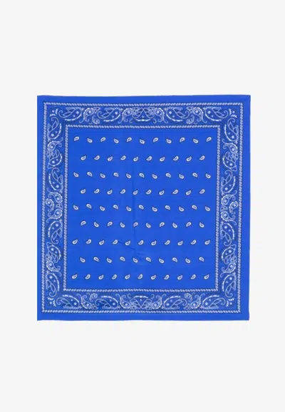 P.a.r.o.s.h Paisley Silk Bandana In Blue