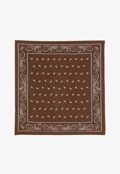 P.a.r.o.s.h Paisley Silk Bandana In Brown