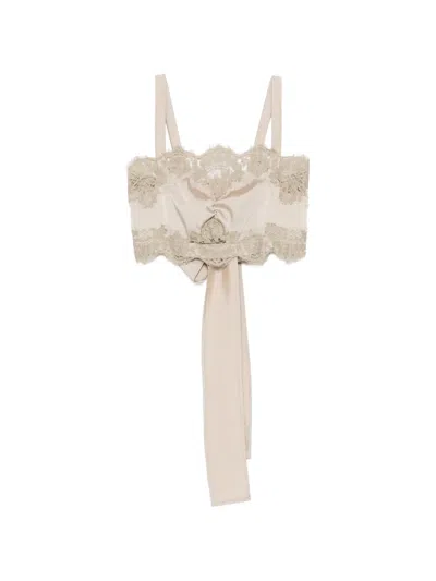 P.a.r.o.s.h Paky Lace-detail Top In Metallic