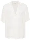 P.a.r.o.s.h Palm Tree Embellished Cuban Collar Shirt In White