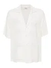 P.a.r.o.s.h Palm Tree Embellished Cuban Collar Shirt In White