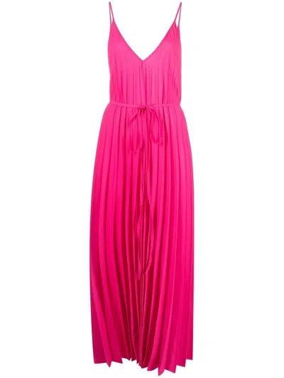P.a.r.o.s.h Palmer Pleated Maxi Dress In Fucsia