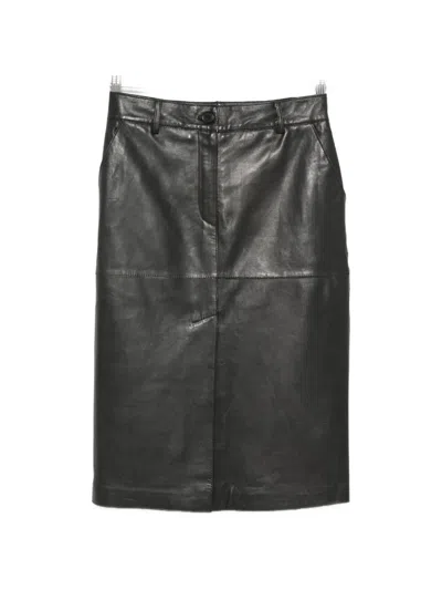 P.a.r.o.s.h Leather Knee-length Pencil Skirt In Black