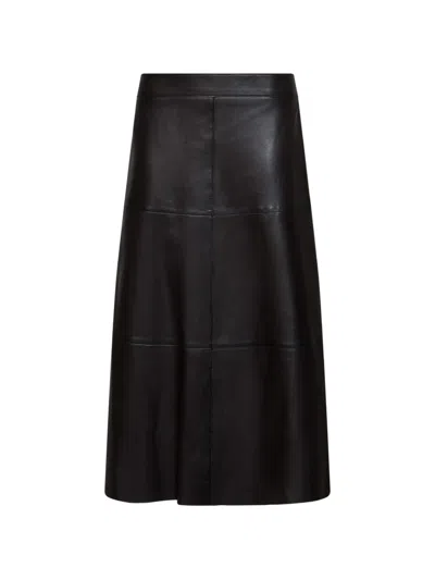 P.a.r.o.s.h Panelled Leather Skirt In Black