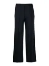 P.a.r.o.s.h Black Pants With High Waist And Front Pences In Wool Stretch Woman In Blue
