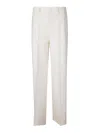 P.a.r.o.s.h Striped Trousers With Belt Loops And Pockets In White