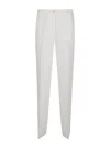 P.a.r.o.s.h Parosh Tailored Linen Trousers With Straight Leg Silhouette In White
