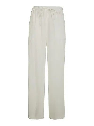 P.a.r.o.s.h Wide Leg Silk Trouser In White