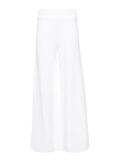 P.a.r.o.s.h Straight-leg Knitted Trousers In Weiss