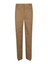 P.a.r.o.s.h Tailored Trousers With Front Crease And Belt Loops In Camel